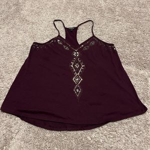 Express eggplant with sequin dress tank
